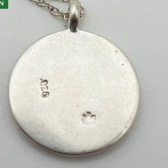 Sterling Silver Adjustable Trace Chain Necklace with Round Sunburst Pendant - Picture 4 of 8